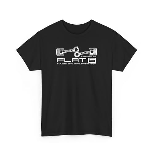 Flat 6 Air Cooled Engine T-Shirt – Boxer Motor Graphic Tee | Car Culture Gift Fans | Classic Automotive Style