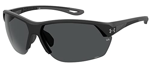 Under Armour Mens Ua Compete Sunglasses, Matte Black/Gray, 75mm 7mm US