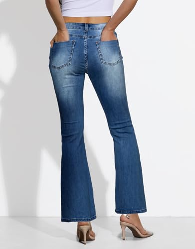 Bootcut Jeans for Women,High-Waisted Stretchy Flared Bell Bottom Pants, Trendy Denim for Ladies4