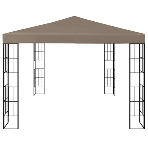 Tonnelle avec Guirlande Lumineuse Premium INLIFE 4x3 m Taupe Haute Résistance