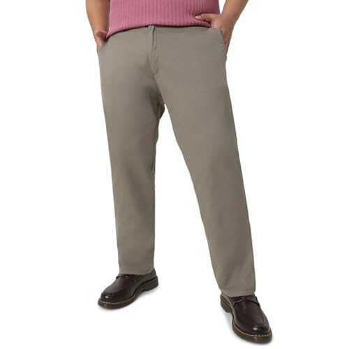 Image of Urbano Plus Men Mid Rise Cotton Regular Fit Casual Chino Pants Stretch