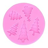 Nan Weihnachtsbaum Silikonform, Lebensmittelqualität, Flexibel und Leicht zu Reinigen, Rosa, für Fondant Bäckerei