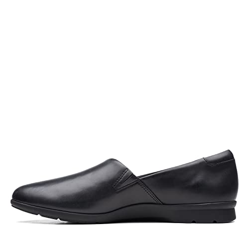 Image of Clarks Womens Jenette Grace Black Leather Boat Shoe