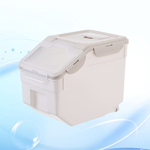 Proof Bird) Dispenser Containers Size Rice Airtight Grain Food For Pet (Beige) Moisture Container Jar Cat Sugar L Beige Dry Cereal Dog Foods Case Bin Storage Flour (Kitchen #TOP2