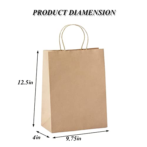 Image of Aakriti Craft Paper Bags, Rakhi Gift Bags with Handles, Small Craft Shopping Bags in Bulk for Boutiques, Small Business, Retail Stores, Gifts & Merchandise (BROWN-75PCS, MEDIUM-9.75 inch x 4 inch x 12.5 inch)