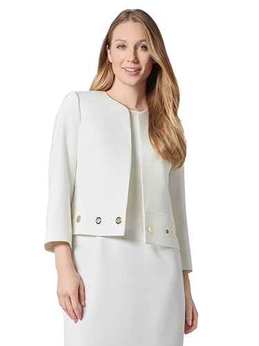 Kasper Women's Crepe Boxy Collarless JKT W Gromets