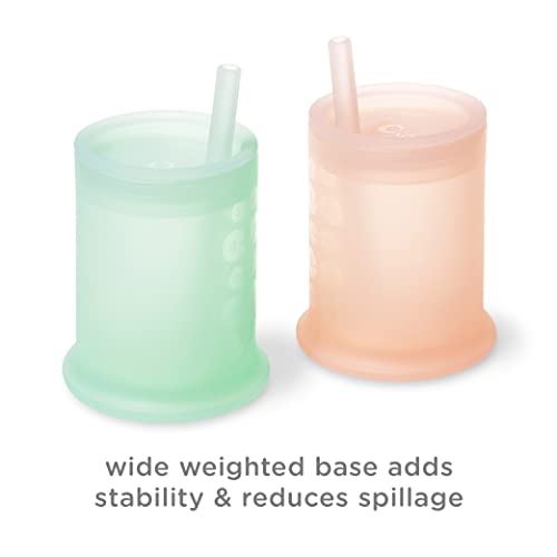 Olababy HU-XI-201 Silicone Training Cup With Straw Lid | Babies Water Drinking Cup | 6+ Mo Infant To 12-18 Months Toddler | Sippy Cup For Kids & Smoothie Cup | Baby Led Weaning thumb #5