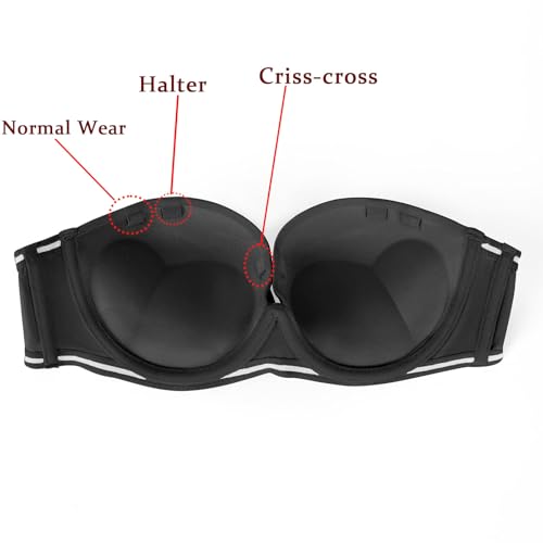 Image of Plusexy Women's Push Up Strapless Bra Padded Wire Convertible Multiway Bras