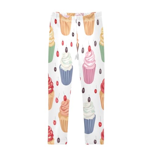 Bolaz Toddler Girls Leggings Printed Yoga Pants Leggings Cup Cakes for Kids