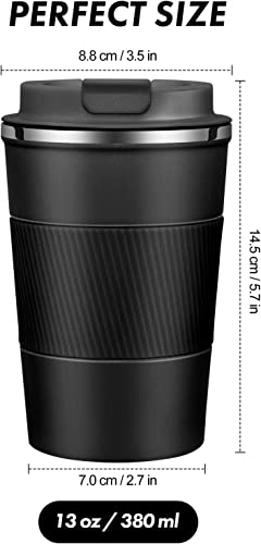 Wosta-Travel-Mug-Insulated-Coffee-Cup-with-Leakproof-LidVacuum-Insulation-Stainless-Steel-Reusable-for-Hot-Cold-CoffeeTea-Thermal-Mug-with-Non-Slip-C-Grip-Black-380-Ml