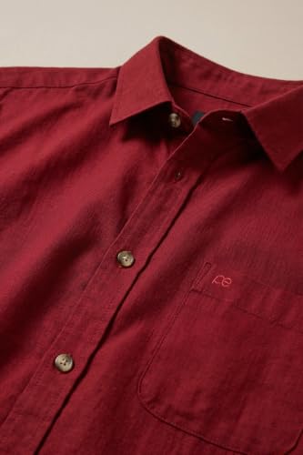 Image of Peter England Men's Solid Slim Fit Full Sleeve Casual Shirt| 100% Cotton