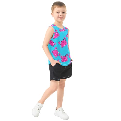 J JOYSAY Spotted Cartoon Crab Boys Tank Top Sleeveless Muscle Shirts Quick Dry Kids T-Shirts 3-15T4