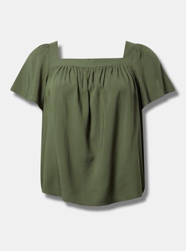 Torrid Women's Plus Size Shirt - Challis Flutter Sleeve Top - Image 4