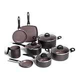 Brinox - Jogo de Panelas 8 Peças Ceramic Life Smart Plus - Preto