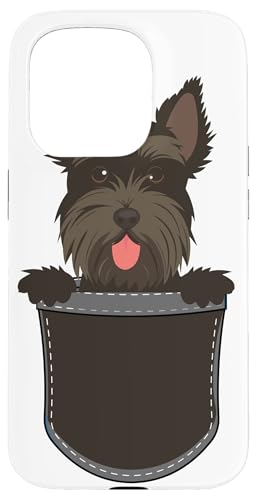 Scottish Terrier Peeking Face Pocket �X�}�z�P�[�X iPhone 15 Pro �p