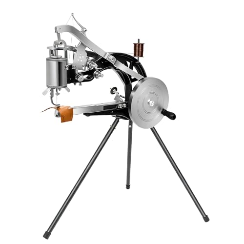 YUZINO Machine à coudre portable en cuir, machine à coudre manuelle pour réparation de chaussures de cordonnier, machine à coudre en cuir robuste avec aiguilles pour...