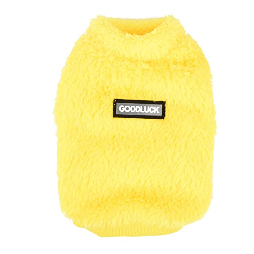 Zunea Dog Jumper Winter Warm Fleece Sweater Coat for Small Dogs Soft Pullover Jacket Coat Fuzzy Puppy Clothes Cold Weather Vest Pet Girls Boys Apparel for Chihuahua Yorkie Cats Yellow L - Image 4