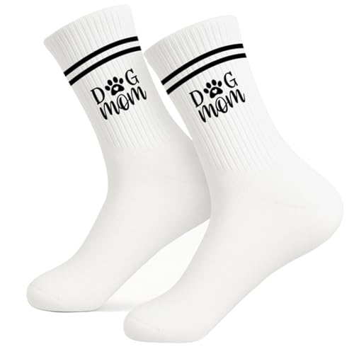 PIujsym Socken Hundemotiv Bestickte Socken Mit Hundemotiv Für Frauen Mom Geschenk Hundebesitzer Frau Originelle Dog Mom Socke Ideal Als Geschenk Hundebesitzer Frau Zum Geburtstag Oder Alltag