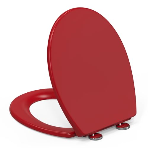 Abattant WC Universel Forme O avec Frein de Chute, YEAUPE PRO Lunette de Toilette Universelle,...