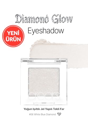 Yoğun Işıltılı Jel Yapılı Tekli Far Diamond Glow Eyeshadow 06 White Blue Diamond