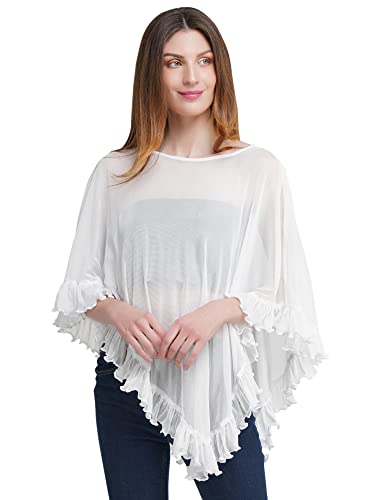 AOL Women's Power Net Ruffled Cape/Poncho