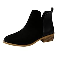 Winter Boots for Women Uk Wide Fit Walking Shoes Comfortable Waterproof Lace Up Short Booties Warm Lined Low Heel Ankle Wellies Fashion Anti-Slip Pointed Toe Cowboy Boots for Fancy Dress Party