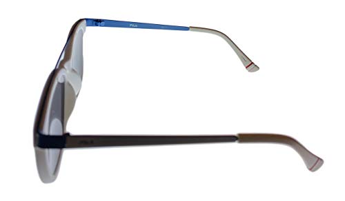 Fila Mens White Blue Single Top Bar Soft Square Sunglass SF9335 06VC3