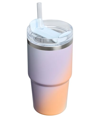 Image of STANLEY Quencher H2.0 Tumbler with Handle and Straw 20 oz | Flowstate 3-Position Lid | Cup Holder Compatible for Travel | Insulated Stainless Steel Cup | BPA-Free | Sunrise Spiral