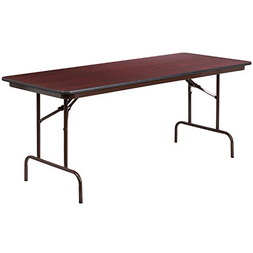 Flash Furniture Frankie Commercial Grade 6-Foot Mahogany Melamine Laminate Folding Banquet Table