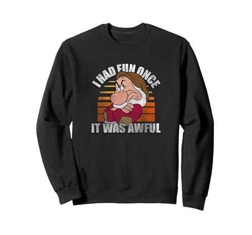 Image of Disney Snow White Grumpy I Had Fun Once It Was Awful Sweatshirt, Adult Unisex, Black, Medium