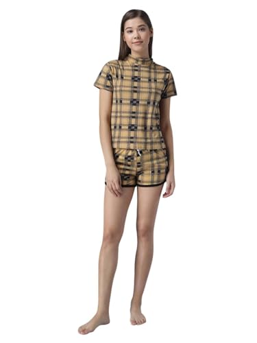 KOTTY Cotton Printed Women's Night Shorts (PrintedYellow,26)