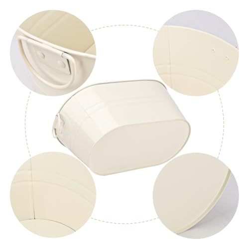 2 Pack White Metal Ice Bucket with Handle, 3 Gallon Large Galvanized Bucket, Oval Beverage Tub, Wine Beer Drink Buckets, Drink Holder for Party, Cocktail Bar, Holiday, Party, Wedding - Image 4