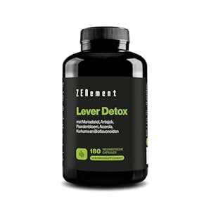 Lever Detox, met Mariadistel, Artisjok, Paardenbloem, Acerola, Curcumine en Bioflavonoïden, 180 Capsules | Zuiverend, Antioxiderend, Verbetert de spijsvertering | Veganistisch | Zenement