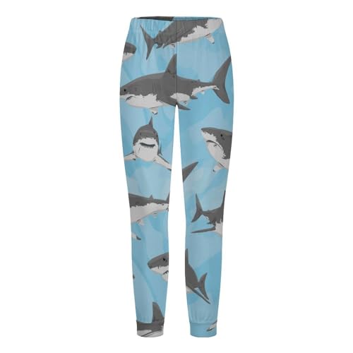 Cartoon Style Great White SharkChildren's Home Pajamas, Simple And Versatile, Suitable for Daily Wear160CM4