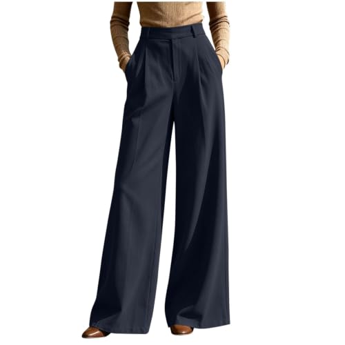 Pantalones de mujer palazzo de cintura alta con cinturón ajustable