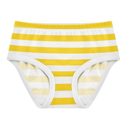 White Yellow Stripe Toddler Girls's Underwear 2T