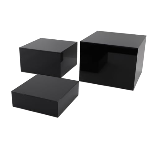 3Pcs Acrylic Risers Display Stands Acrylic Display Risers Acrylic Boxes for Cosmetics Food Collectibles Jewelry Figures Show (Acrylic)