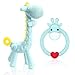 TitaCare BPA Free 2 Silikon Giraffe Baby Beißring Spielzeug mit Aufbewahrungskoffer, für 3 Monate über Zahnfleischschmerzen Schmerzlinderung, Set mit 2 verschiedenen Beißspielzeugen (Blau)