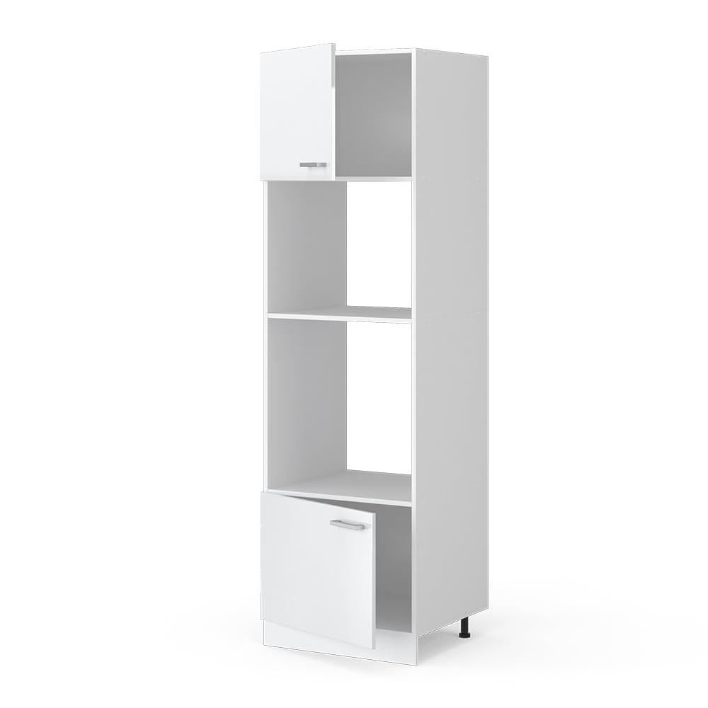 Vicco Mobile cucina microonde R-Line, Bianco lucido, 60 cm, per la libera combinazione all'interno di sistemi cucina modulari