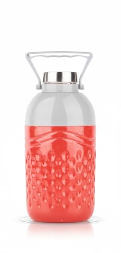 Image of Premium Insulated Sports Water Bottle with Integrated Handle - Double-Walled Thermal Jug for Hiking and Travel - Non-Slip Textured Exterior - Heavy-Duty Reusable Hydration Flask