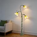 WERFOP Flower Floor Lamp for Living Room,Tall Standing Reading Lamp with Flexible Neck,3 Color Temperatures LED Dimmable Decorative Light,Green Cute Floor Lamp for Bedroom Corner (Green)
