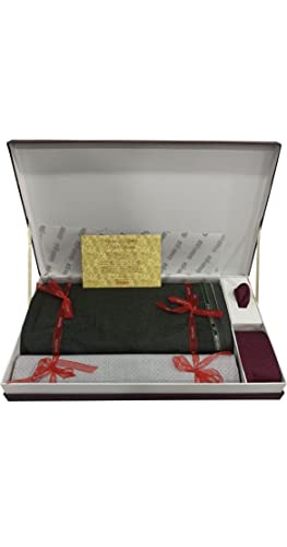 Image of Raymond Men's Unstitched 3.25 Meters Suiting Length Set with Tie, Pocket Square and Shirt Piece (All Weather Fabric,Attractive Box, M3)