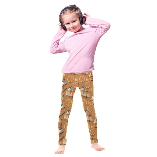 Leggings for Girls,Comfortable Kid's Stretch Pant,Casual Athletic Skinny Legging for Dance Workout 4-10 Years4