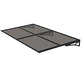 ADVANING 79'X35' Polycarbonate Awning, PS Series, Tinted with Steel Brackets -...