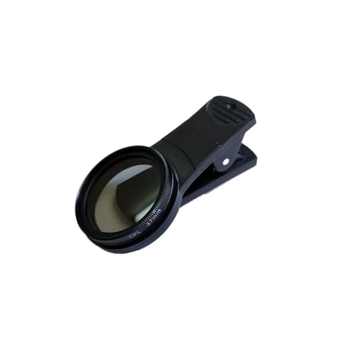 LIFTATAPA 37mm CPL 電話カメラレンズ クリップオン式携帯電話レンズ CPLフィルター偏光器 ユニバーサル携帯電話カメラレンズほとんどの携帯電話モデルに対応 (ブラック)