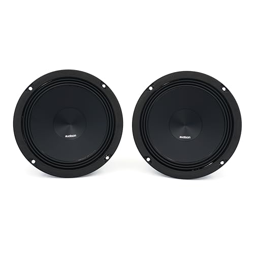 Audison APK 165 2-Wege-Komponentensystem, 165 mm Tieftöner und Hochtöner mit Frequenzweichen, 300 W Peak, 2 Ohm, 50 Hz bis 20 kHz Frequenzgang, Schwarz