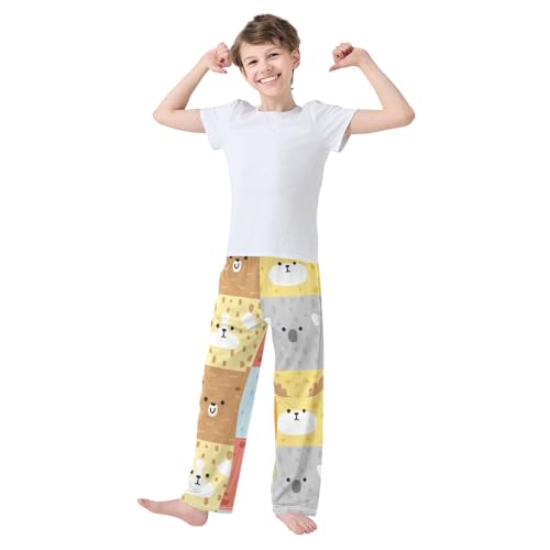 Boys' Pants Cute Cat Rabbit Frog Animal Face Long Bottoms Jogger Pants Elastic Waist Trousers with Pockets S-XL2