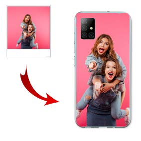 Funda Samsung Galaxy A51 Carcasa Personalizada con Foto o Texto Funda de Gel TPU con los Bordes Transparentes