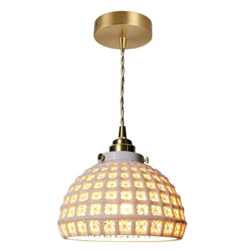 Lampe suspendue en céramique base E27 lustre style industriel japonais salon
