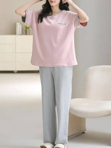 Image of Louis Luxe Womens Korean Night Dress || Full Pyjama Set || Korean Nightsuit ||Women Nightwear ||Round Neck Full Sleeve Nightsuit || Loungewear || Everyday Nightdress (ND-12)